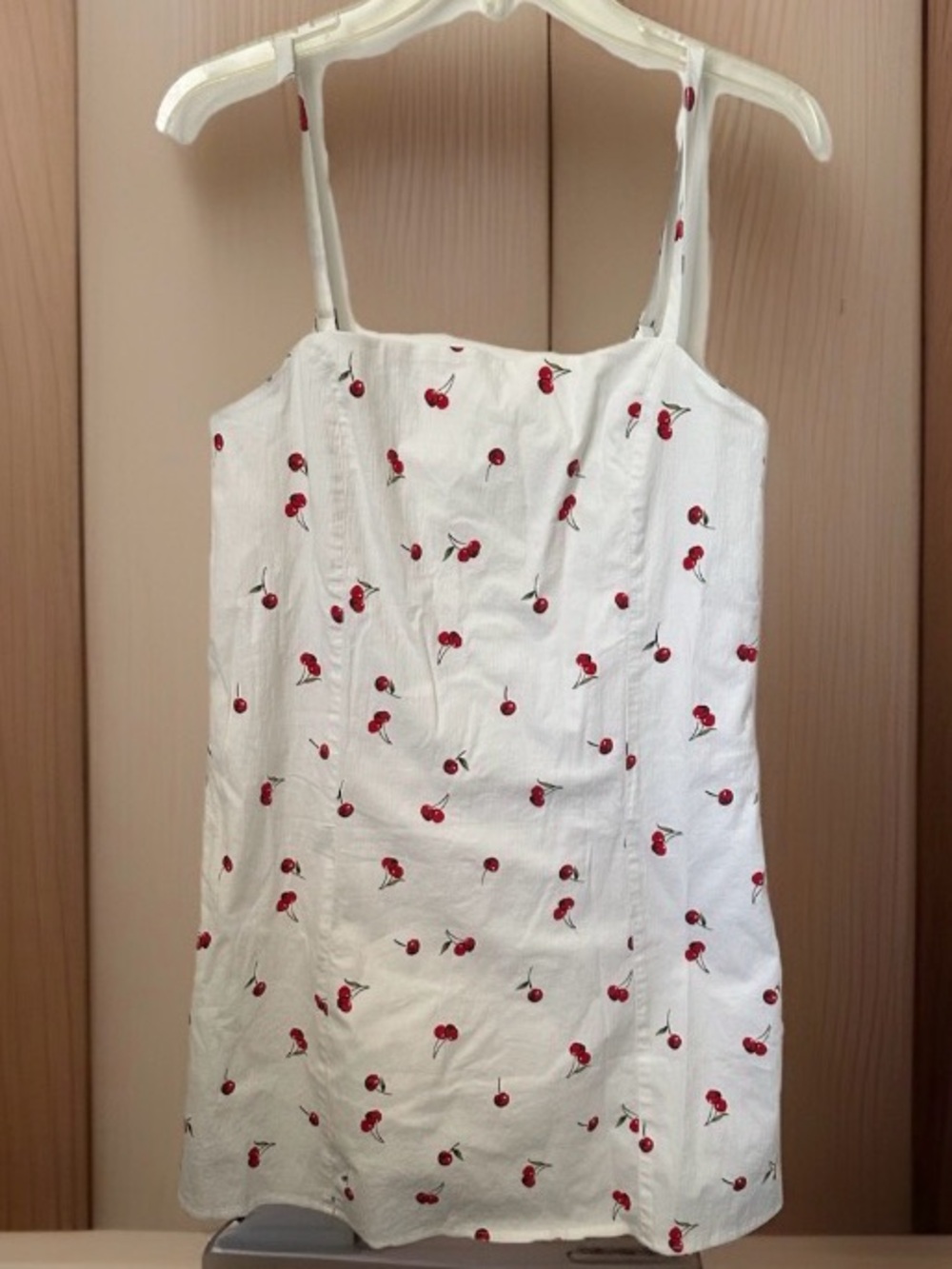 Abercrombie & Fitch Cherries Romper Mini Dress Spaghetti Strap  NWT~L